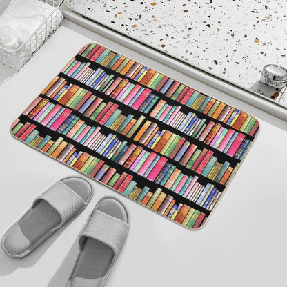 Bookworms Delight  Antique Book Library for Bibliophile  Eco-Friendly Bath Mat