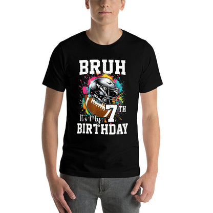 Bruh Its My 7th Birthday 7 Years Old Football Player  Vintage-inspired T-Shirt