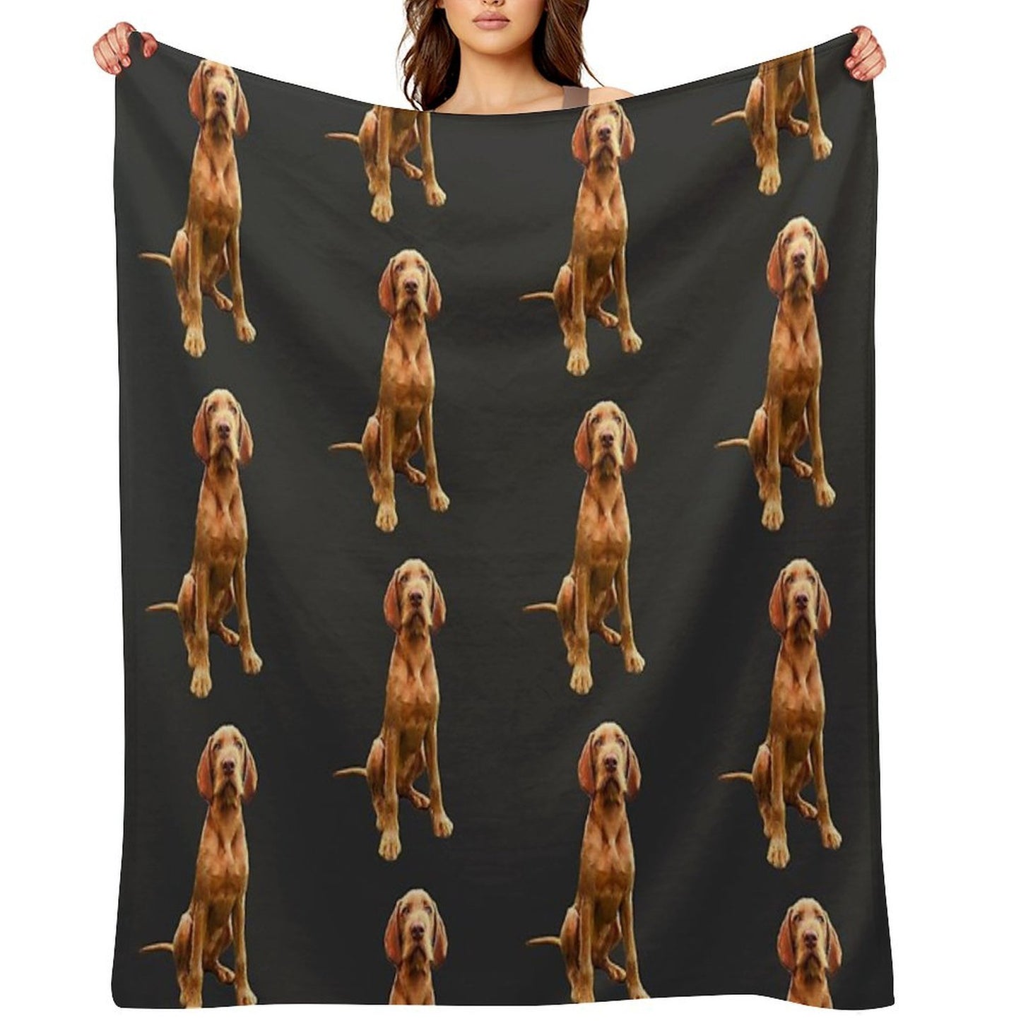 Wirehaired Vizsla - Stunning Dog! Wrinkle-free Throw Blanket