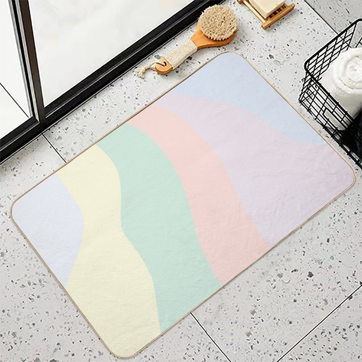 Pastel Background  Eco-Friendly Bath Mat