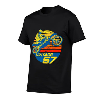 60th Birthday Shirt for MX Racer Or Dirt Bike Rider  Oversized Silhouette T-Shirt