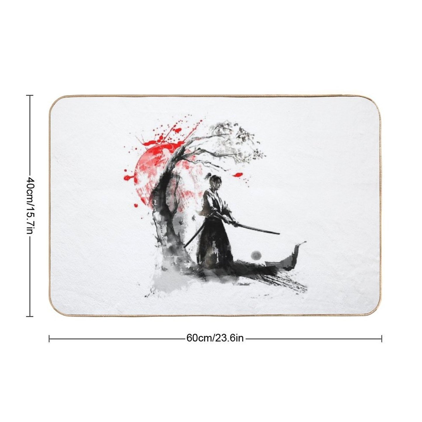 Japanese Samurai  Repositionable Bath Mat