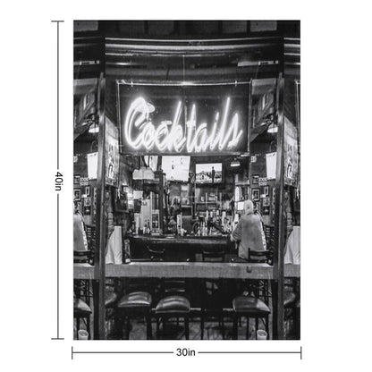 Cocktails in Neon Shrink-resistant Throw Blanket