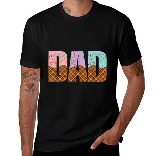 Dad Of The Sweet One Ice Cream 1st First Family Mother&#39;s Day  Ribbed Collar T-Shirt