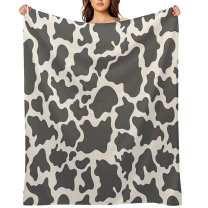 Cow Print Plush Throw Blanket