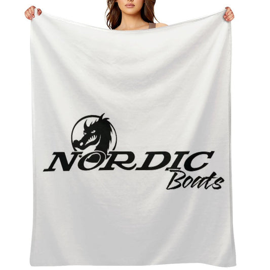Nordic Boats Logo Plush Throw Blanket