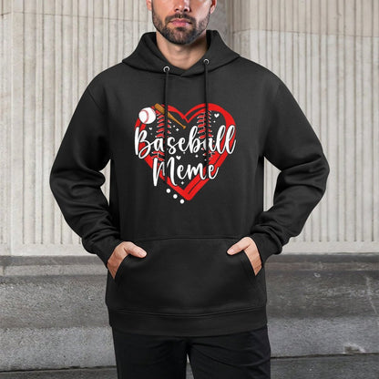 Baseball Meme Heart Meme Of A Baseball Player Meme Cotton-Polyester Blend Hoodie