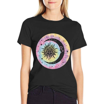 Boho Tie Dye Hippie Retro Moon Sun Stars Celestial  Classic T-Shirt