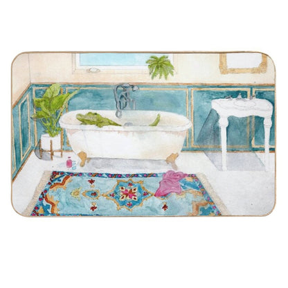 Gator in Bathtub  Odorless Bath Mat