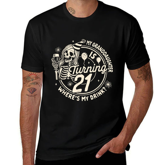Grandma 21st Birthday Party My Granddaughter Is Turning 21  Moisture-wicking T-Shirt
