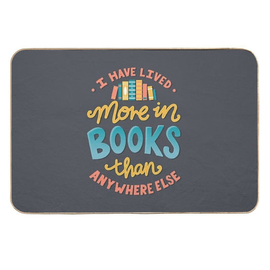 Live In Books - Bookish Quote  Eco-Friendly Bath Mat