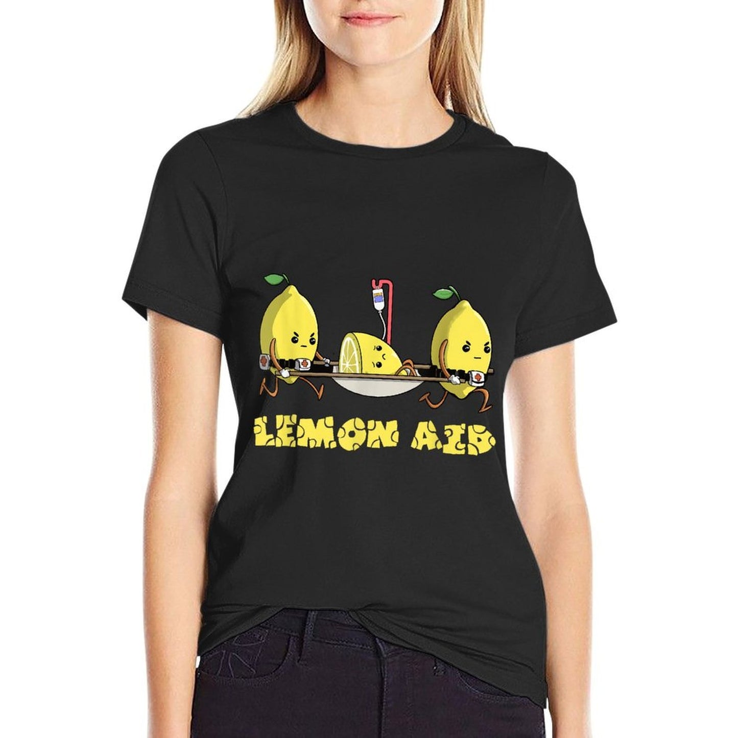 Lemon Aid Funny Lemonade Funny Lemons Meme Graphic Humorous  Cotton T-Shirt