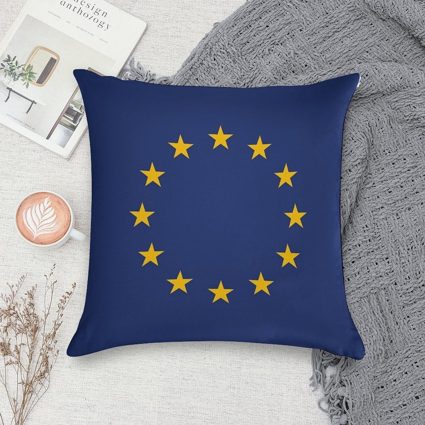 European Union Flag Soft Decorative Cover Throw Pillow