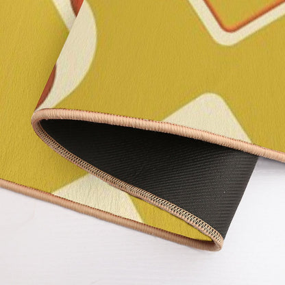 Mid-Century Modern Goldenrod And Cream Tear Drop  Rapid-Drying Bath Mat
