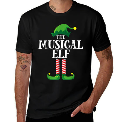 Musical Elf Matching Family Group Christmas Party Pyjamas  Stretchy T-Shirt