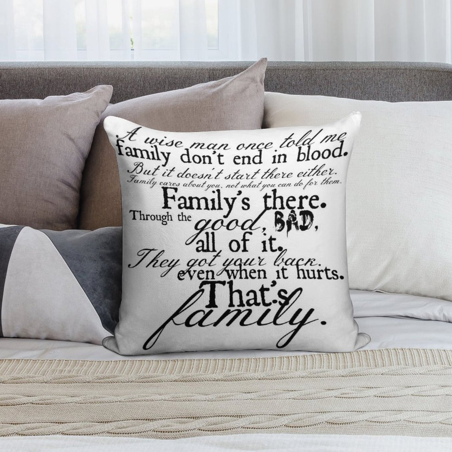 Family Don't End in Blood Soft Warmth Comfort Throw Pillow