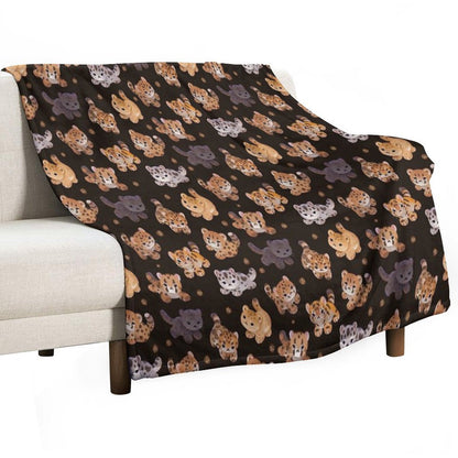 The Year of Big Cat Cubs - Dark All-season Throw Blanket