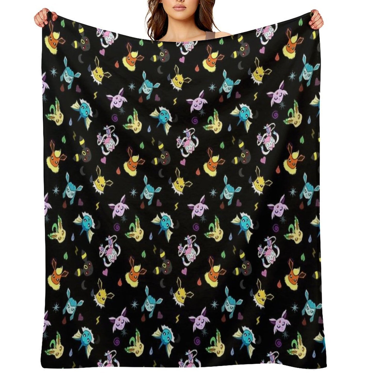 Eeveelution Type Pattern Lightweight Throw Blanket