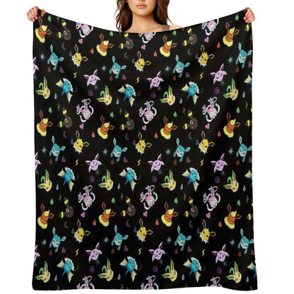 Eeveelution Type Pattern Lightweight Throw Blanket
