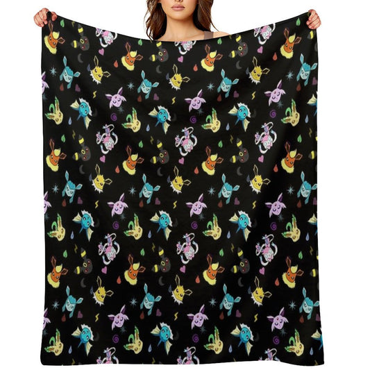 Eeveelution Type Pattern Lightweight Throw Blanket