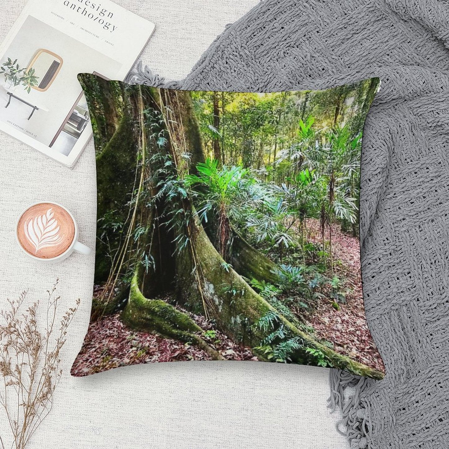 Exploring Rainforest Trees Soft Decorative Cover Throw Pillow