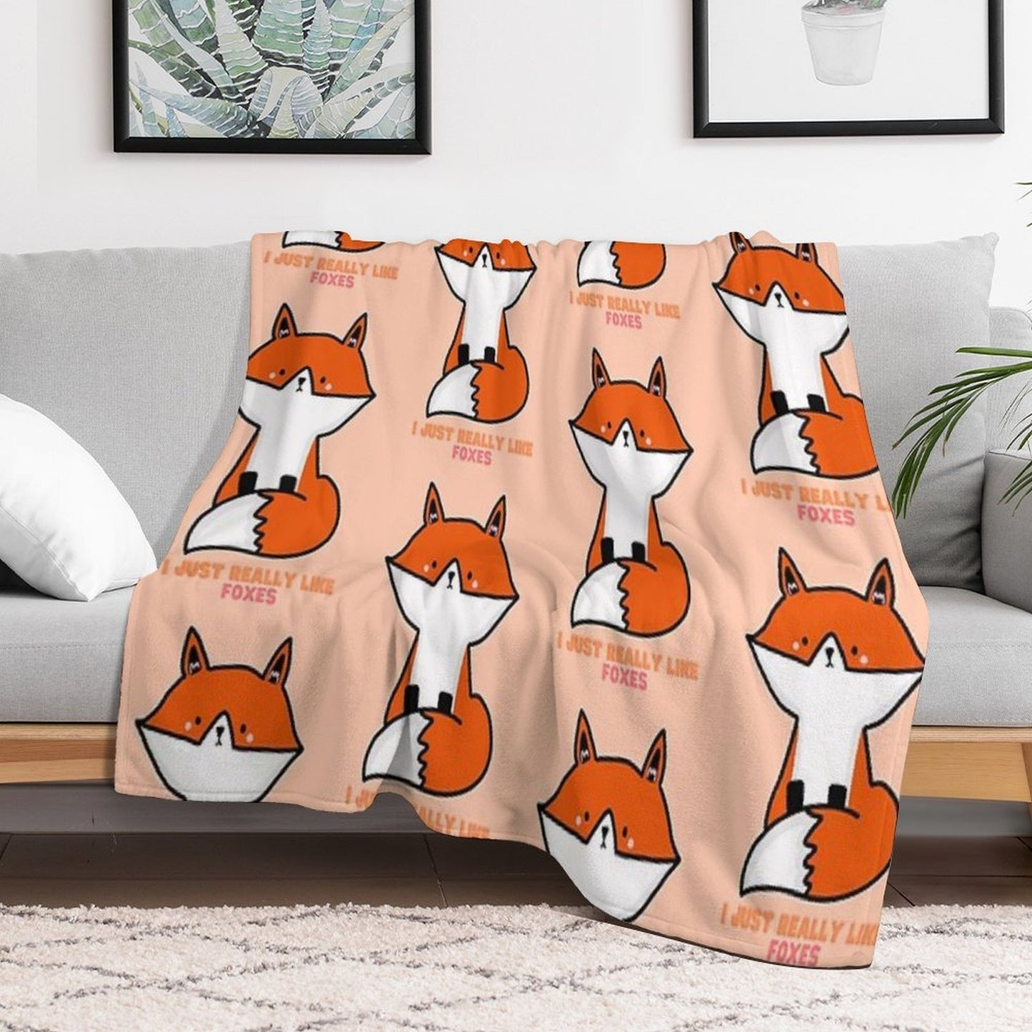 I Just Really Like Foxes Orange Multi-functional Throw Blanket