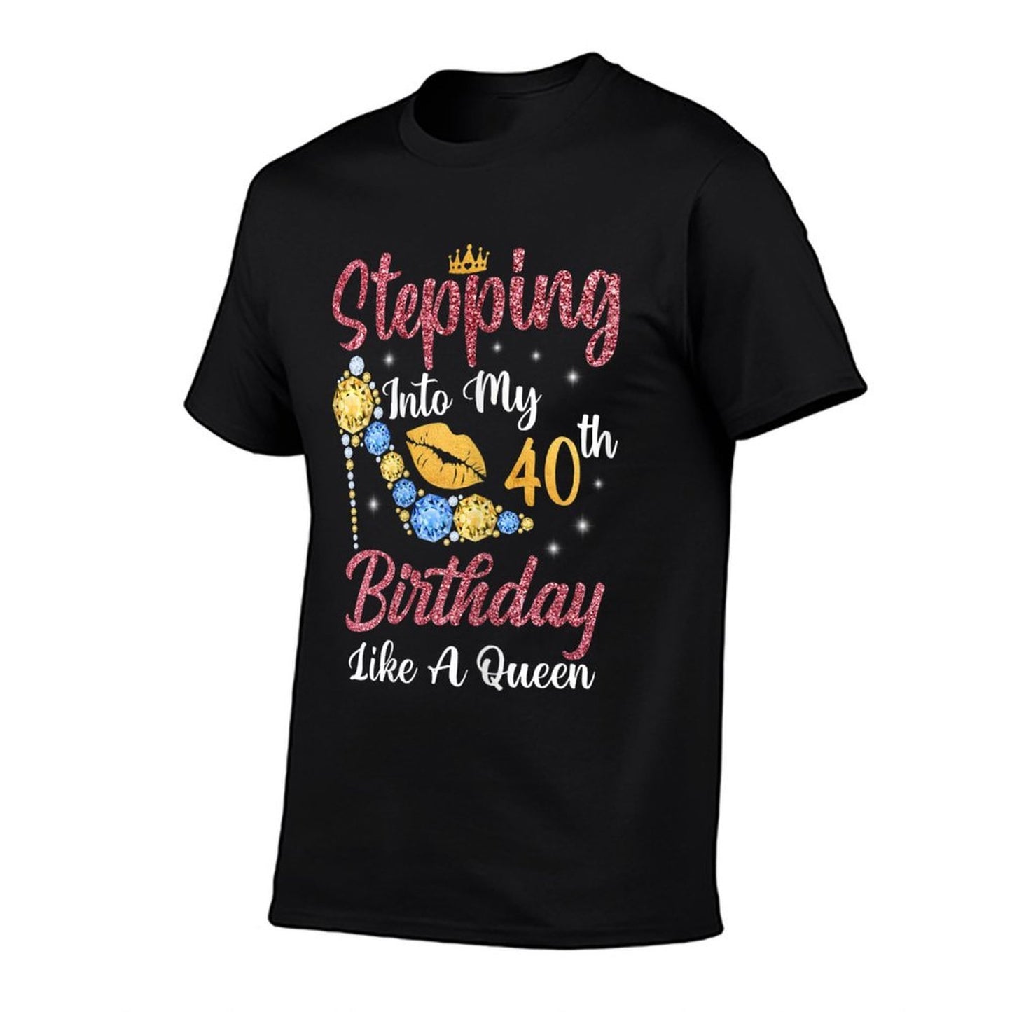 Womens Stepping Into My 40th Birthday Like A Queen Happy To Me  Vintage-inspired T-Shirt