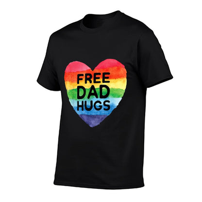 Free Dad Hugs LGBT Pride Gay Pride Parades Rainbow Lgbt  Rolled Sleeves T-Shirt