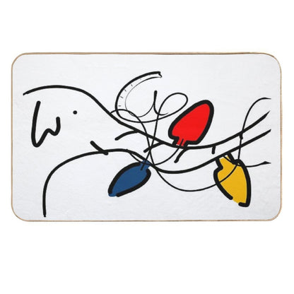 Elephant Christmas Lights 1  Easy Maintenance Bath Mat