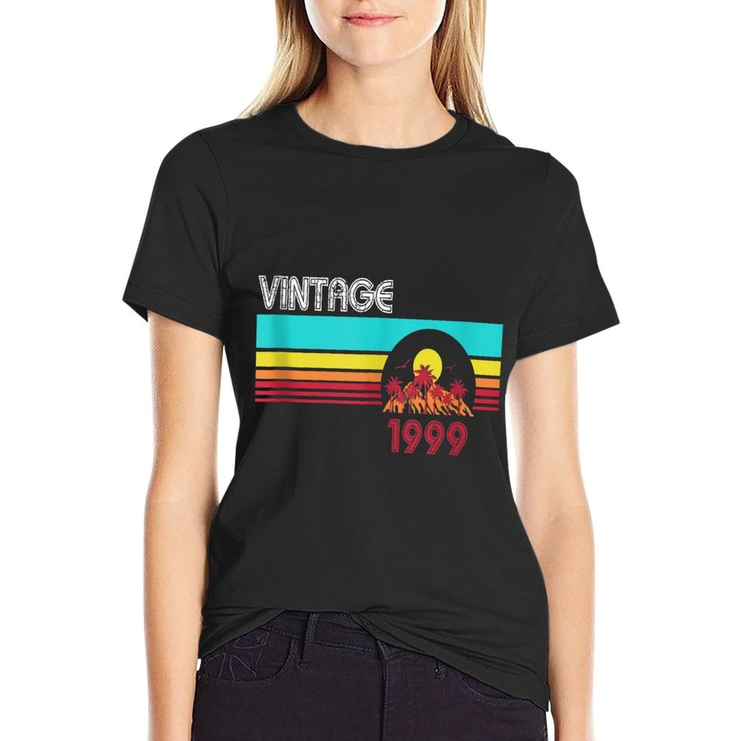 Gift for 21 Year Old Vintage Beach 1999 21st Birthday  Heathered Texture T-Shirt