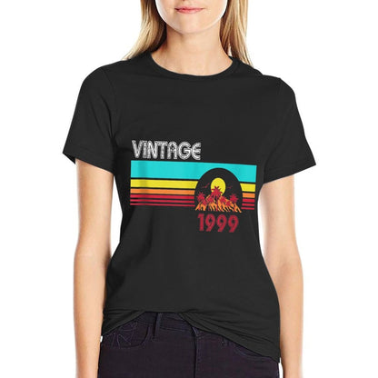 Gift for 21 Year Old Vintage Beach 1999 21st Birthday  Heathered Texture T-Shirt