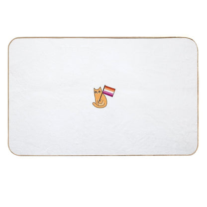Lesbian Pride Flag Ginger Cat Sticker WLW  Toxin-Free Bath Mat