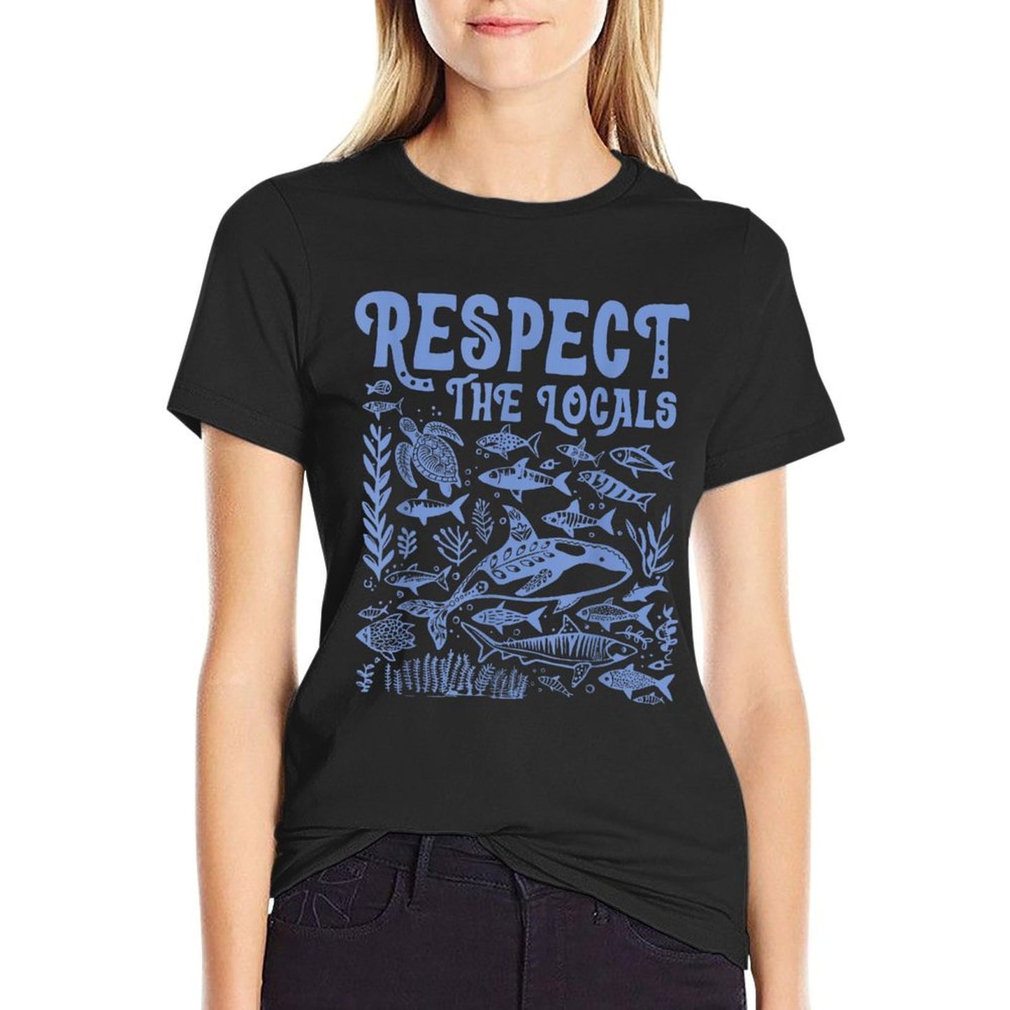 Protect The Locals Respect Our Oceans Protect The Oceans  Tagless Design T-Shirt