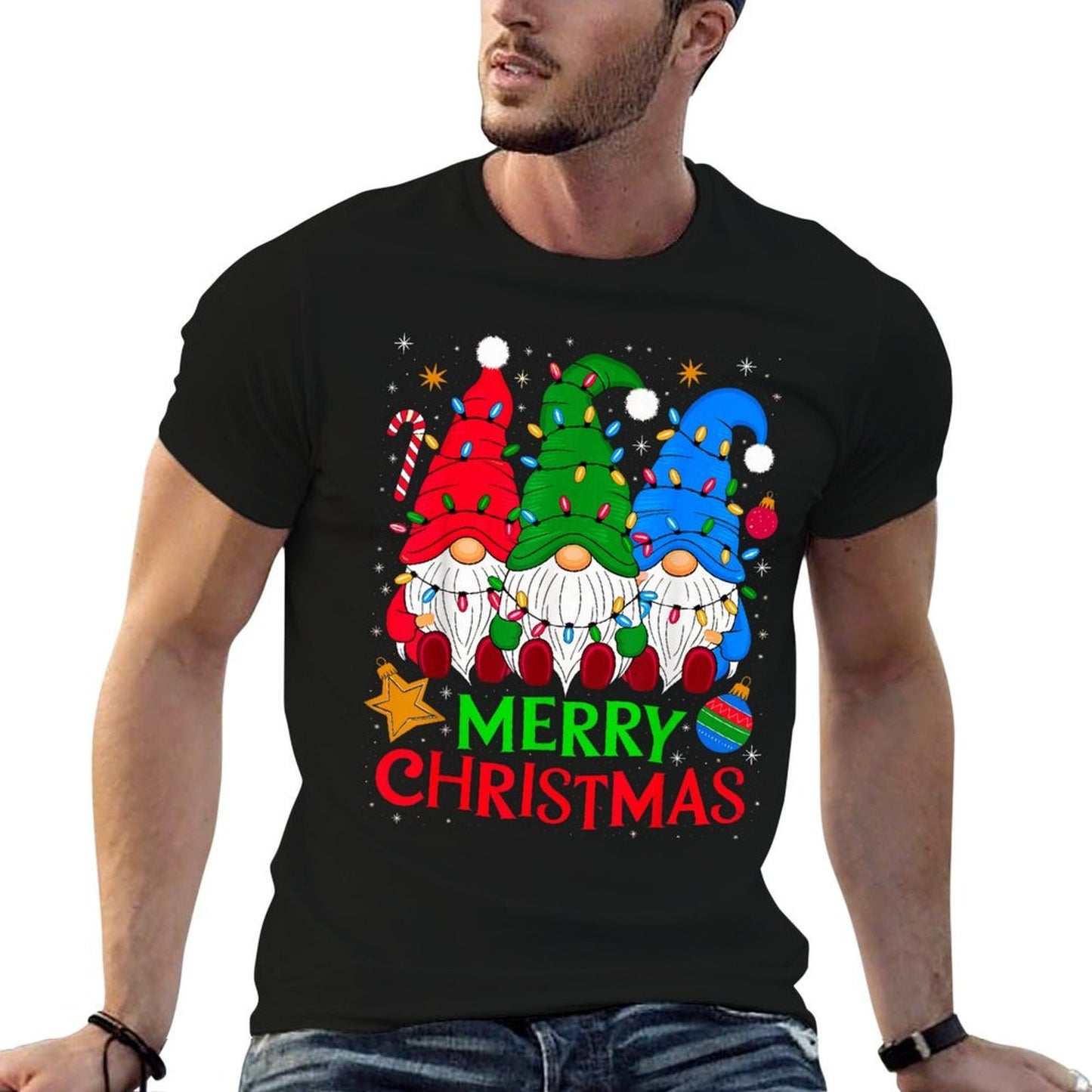 Gnomes Merry Christmas Xmas Matching  Easy-care T-Shirt