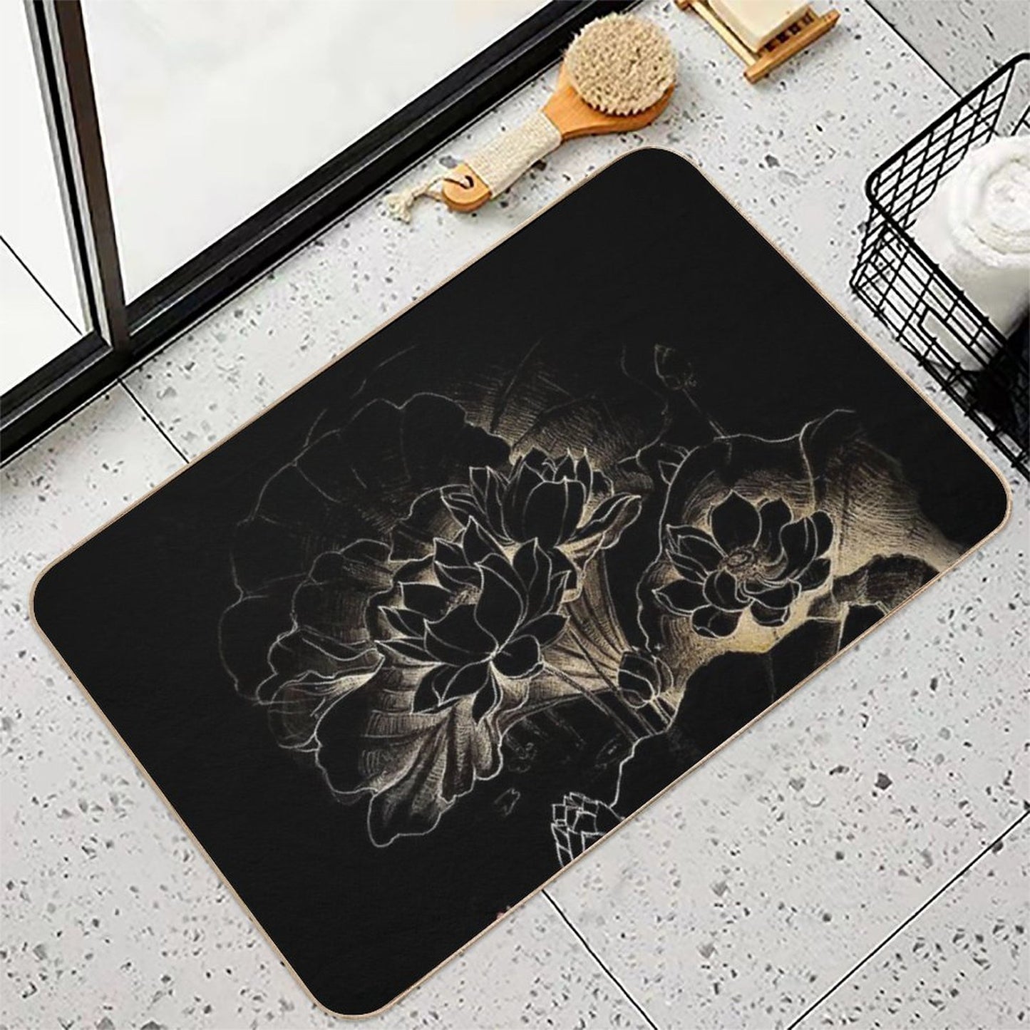Gold Lotus  High-Traffic Bath Mat