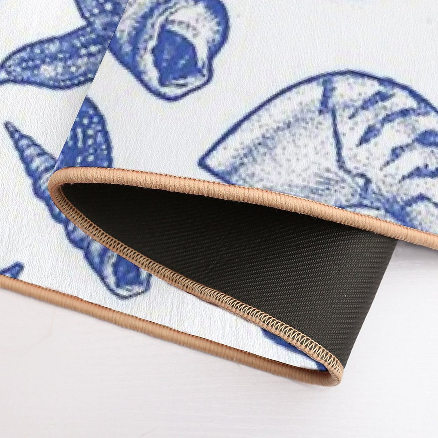 Blue Seashell Print  Rapid-Drying Bath Mat