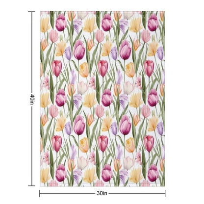 Colourful Tulips Sustainable Throw Blanket