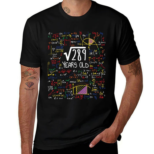 17th Birthday Square Root Of 289 17 Years Old Math Lover  Heathered Texture T-Shirt