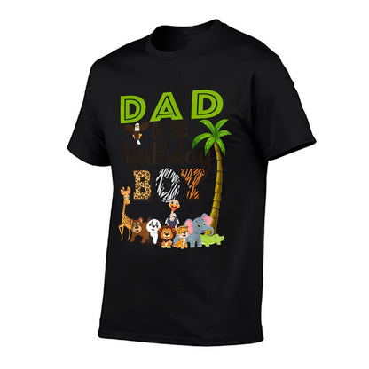 Dad of The Birthday Boy Wild Zoo Theme Safari Party  Tagless Design T-Shirt