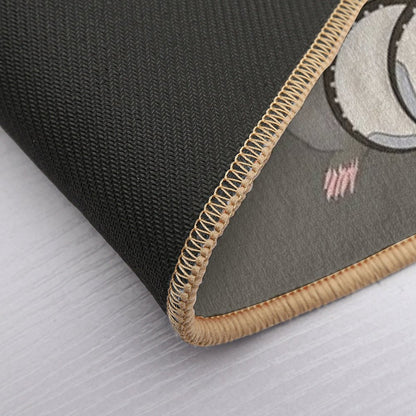 Opossum And Raccoon with Banjos  Long-Lasting Bath Mat