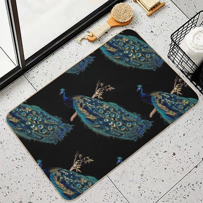 Vintage Peacock  Odorless Bath Mat