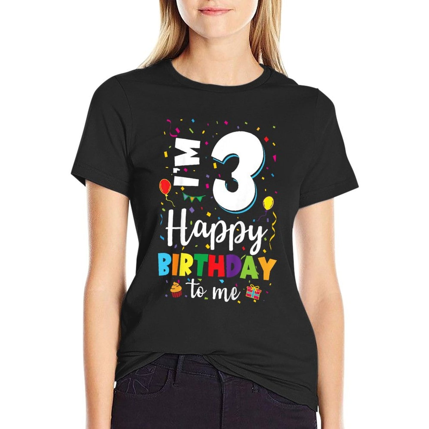 Kids 3rd Birthday Happy Birthday 3yr Boys Girls 3 Years Old  Cotton T-Shirt