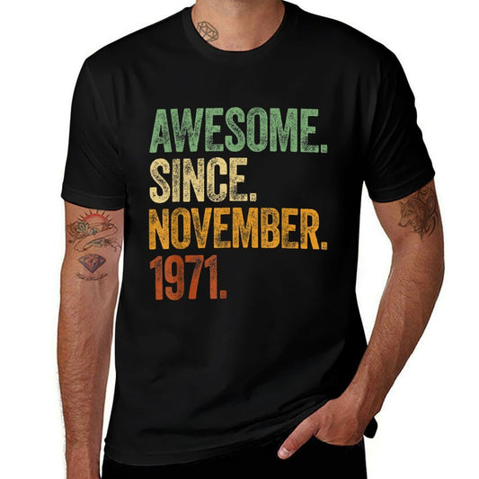 50 Years Awesome Since November Born in 1971 50th Birthday  Trendy Pattern T-Shirt
