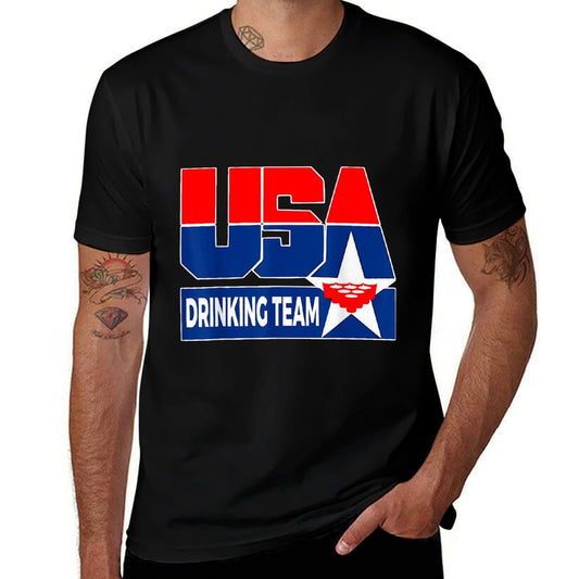 USA Drinking Team American Patriotic Beer Frat Boy Pun  Quick-drying T-Shirt
