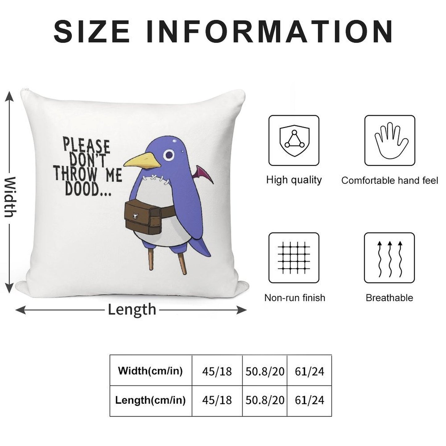 I'll Throw You Anyway Soft Hidden Zipper Throw Pillow