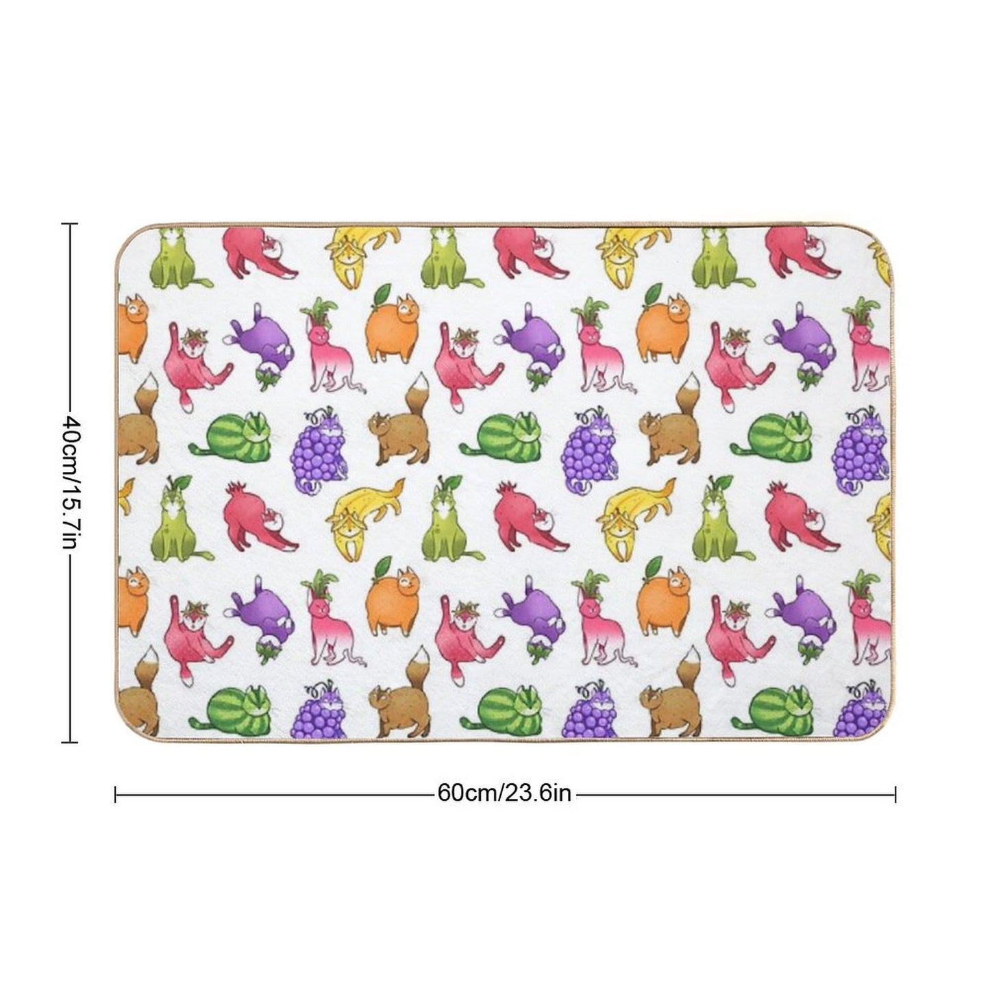Fruit Cats  Slip-Resistant Bath Mat