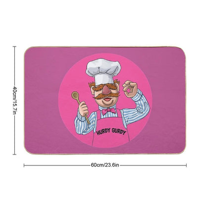 Hurdy Gurdy Bork Bork Microwave Chef - Bad Cook Gifts - Lazy Cooks - Funny Swedish Chef  Absorbent Bath Mat