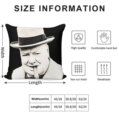 Wiston Churchill Face Soft Warmth Comfort Throw Pillow