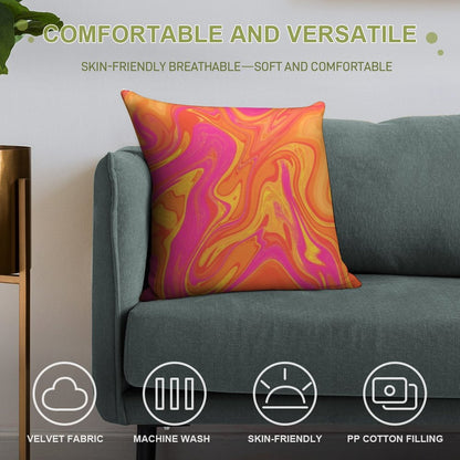 Orange And Pink Swirl Soft Bedroom Essential Throw Pillow