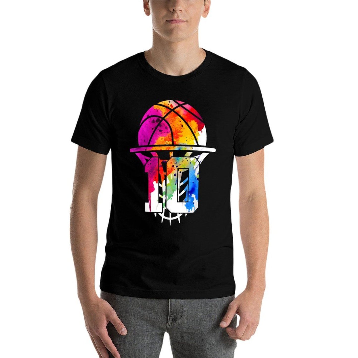 10 YEARS BASKETBALL 10TH BIRTHDAY  Heathered Texture T-Shirt